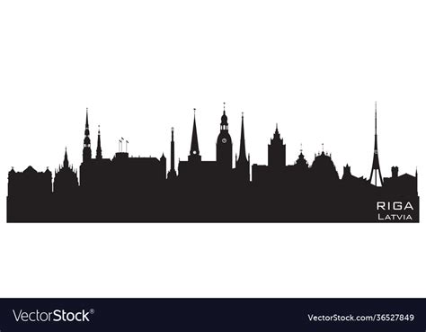 Riga latvia city skyline silhouette Royalty Free Vector