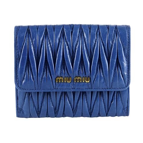 Miu Miu Blue Matelasse Wallet