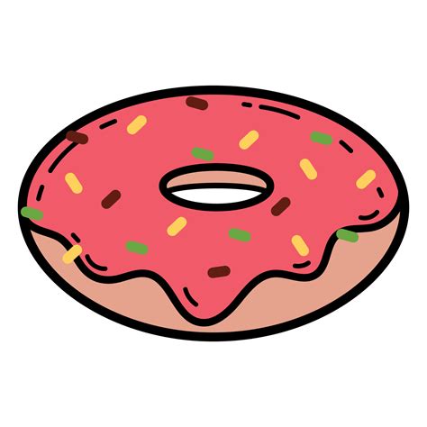 Sprinkle Donut Color Stroke 21914887 Vector Art at Vecteezy