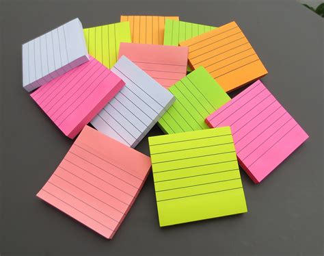 Creatiburg Sticky Note Pads Lined 12 Pads 100 Sheets/Pad 3x3 inches 6 Bright | eBay