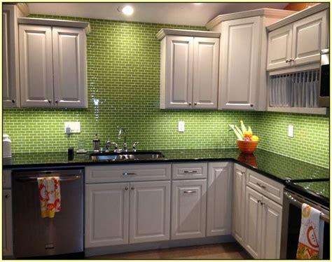 green glass tile kitchen backsplash from Green Backsplash Kitchen | Herringbone backsplash ...