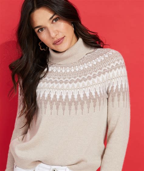 Shop Lurex Fair Isle Turtleneck Cashmere Sweater at vineyard vines