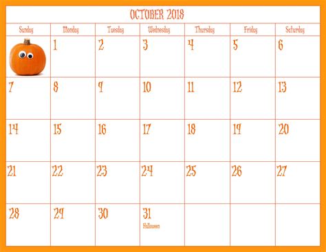 October 2018 Halloween Theme Printable Calendars | CalendarBuzz ...