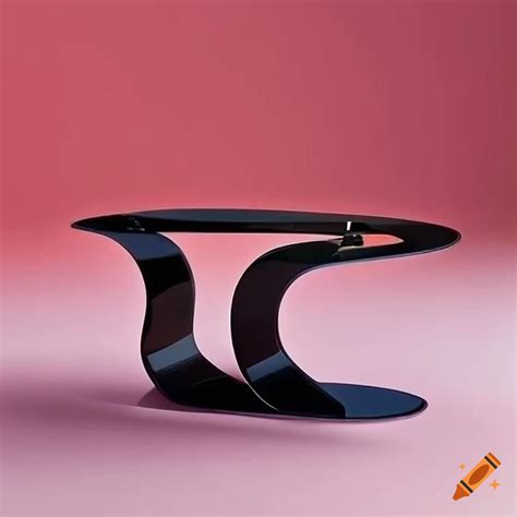 Sleek black tempered glass coffee table inspired by louboutin on Craiyon