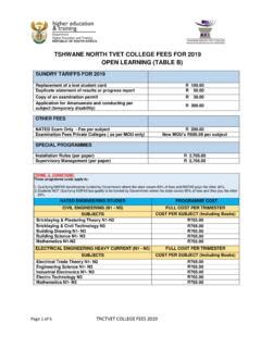 TSHWANE NORTH TVET COLLEGE FEES FOR 2019 OPEN … / tshwane-north-tvet ...