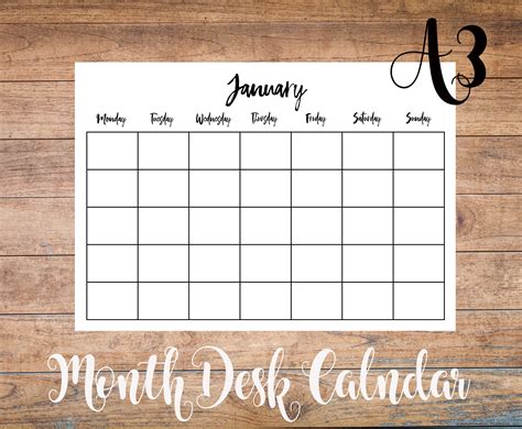 Desk Calendar Printable