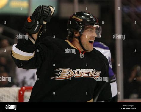 Anaheim ducks teemu selanne celebrates hi-res stock photography and ...