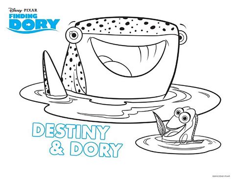 Destiny & Dory - Finding Dory Coloring Pages for Kids