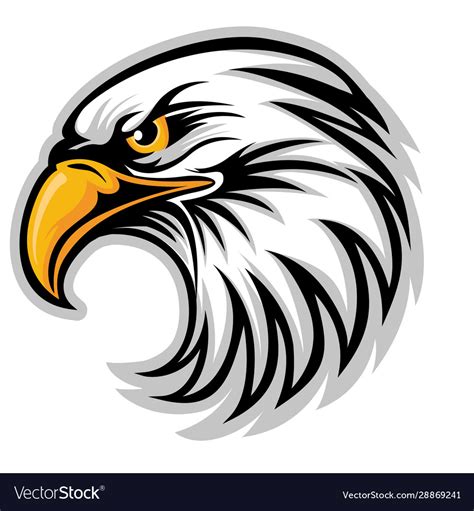 Hawk eagle head usa logo mascot 04 Royalty Free Vector Image