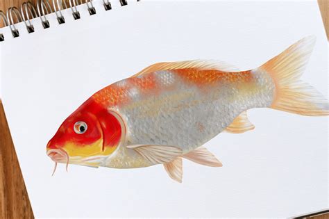 Realistic Koi Fish Drawing