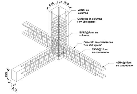 Concrete Column Structural Detail Isometric Design