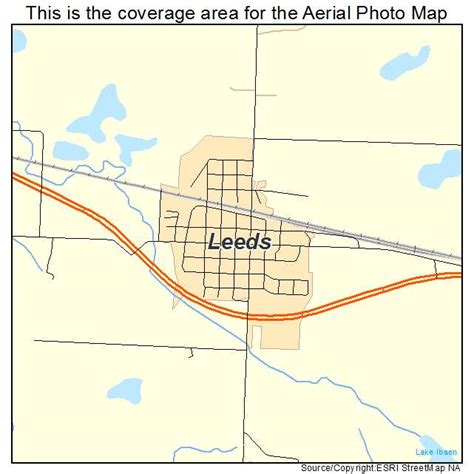 Aerial Photography Map of Leeds, ND North Dakota