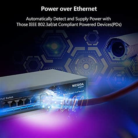 NICGIGA 8 Port Gigabit PoE Switch with 8 Port PoE+ @120W, Sturdy Metal ...