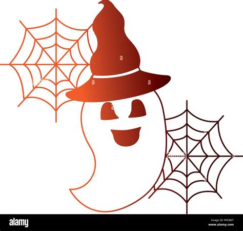 halloween ghost with hat witch isolated icon Stock Vector Image & Art - Alamy