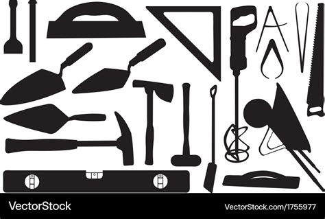 Masonry tools Royalty Free Vector Image - VectorStock