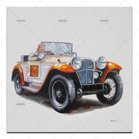 oil Painting By hand painted The car Coloring Oil Painting On Canvas Drawing Home Artwork Wall ...