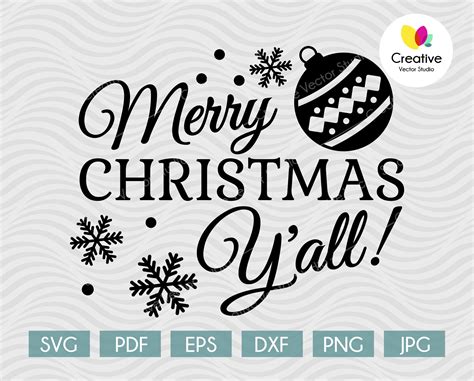 Merry Christmas Y'all SVG | Creative Vector Studio