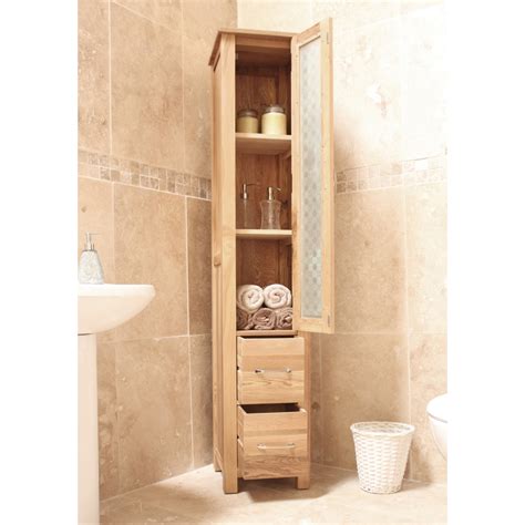 Mobel bathroom cabinet tall storage cupboard solid oak bathroom furniture | eBay