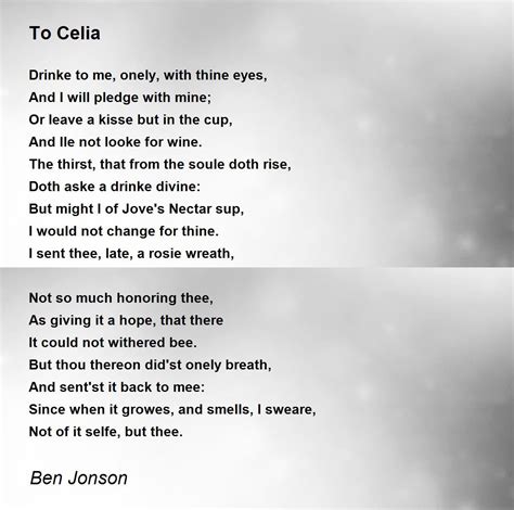 To Celia - To Celia Poem by Ben Jonson