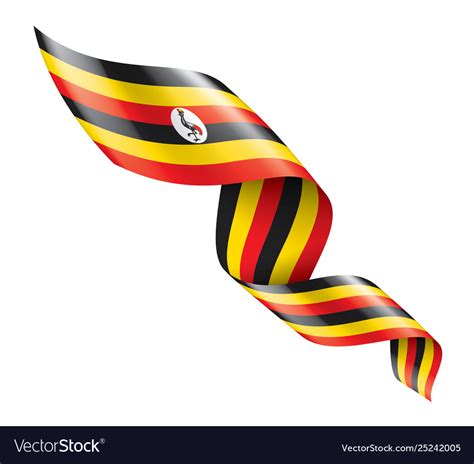 Uganda flag on a white Royalty Free Vector Image