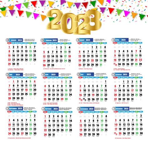 Calender 2023 Indonesia, Calender, Indonesia, 2023 PNG and Vector with ...