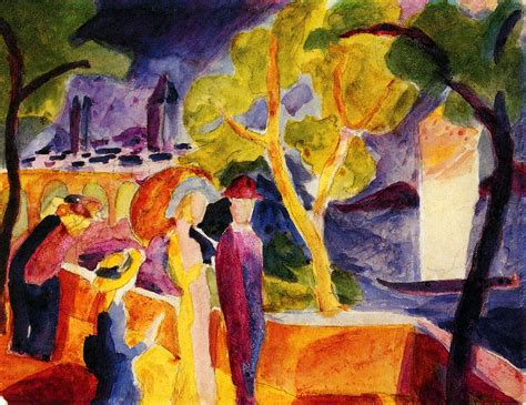 August Macke | Spaziergänger am See (Strollers at the Lake), 1912 | Gabriele, Disegni