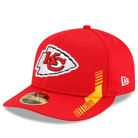 Men's New Era Red Kansas City Chiefs 2021 NFL Sideline Home Low Profile 59FIFTY Fitted Hat