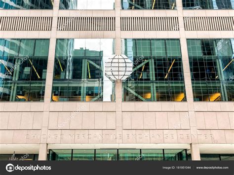 Background of Chicago Mercantile Exchange Center facade with logo ...