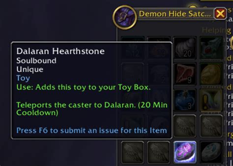 Dalaran and Garrison Hearthstones Won't Take Up Inventory Space in ...