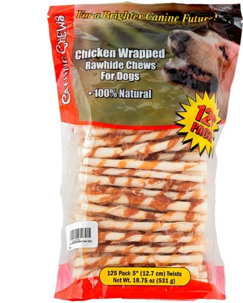 CANINE CHEWS Chicken Wrapped Rawhide Chews Dog Treats, 125 count - Chewy.com