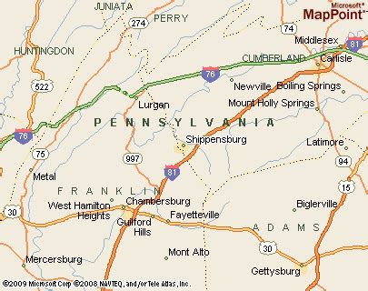 Shippensburg, Pennsylvania Area Map & More