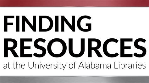 Finding Resources at the University of Alabama Libraries - YouTube