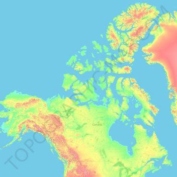 Canada topographic map, elevation, terrain