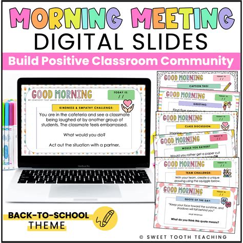 Morning Meeting Slides | SEL & Positive Classroom Community Activities ...