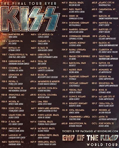 KISS tour dates for 2020 : r/80sHairMetal