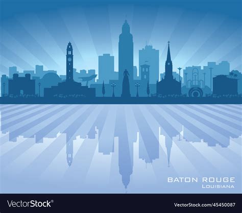 Baton rouge louisiana city skyline silhouette Vector Image