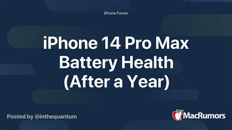 iPhone 14 Pro Max Battery Health (After a Year) | MacRumors Forums