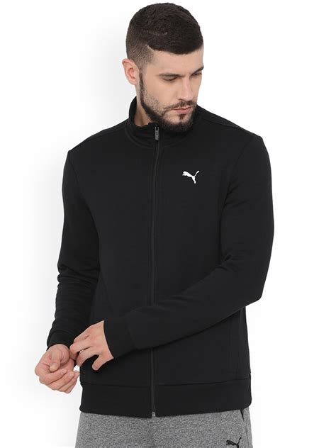 Buy Puma Men Black Solid Sporty Track Jacket - Jackets for Men 8217415 | Myntra