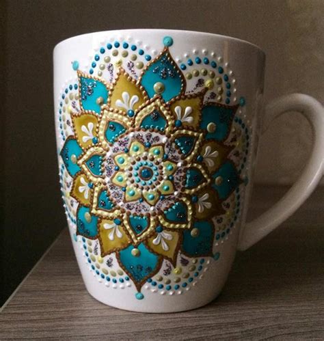 Dot Mandala Art Designs on ceramics with acrylic paints - Trendy Art Ideas