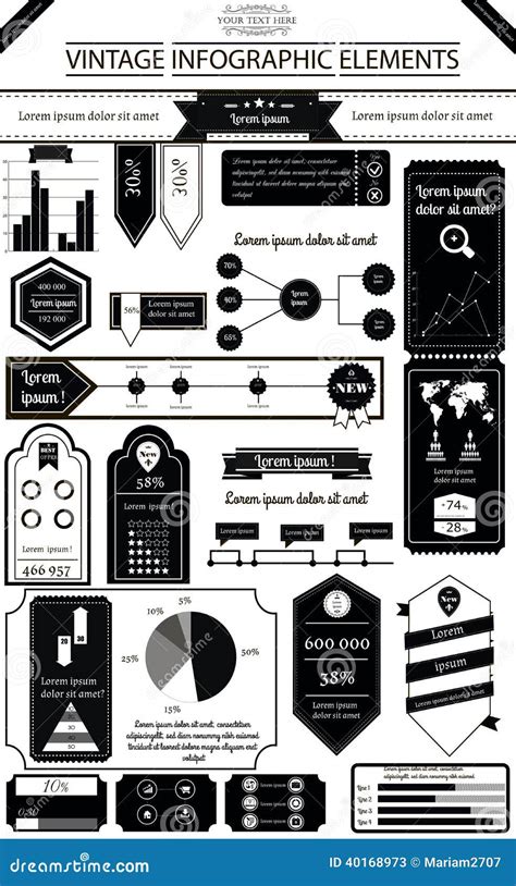 Vintage infographics stock vector. Illustration of flat - 40168973