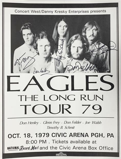 Lot Detail - Eagles Rare Group Signed 20" x 27" Original 1979 "The Long ...