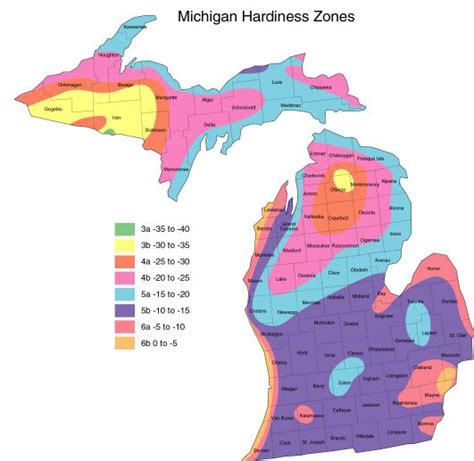 Michigan Planting Zones Map