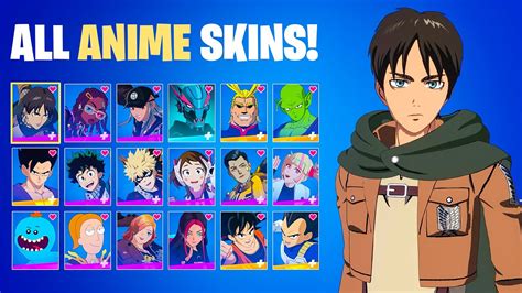 All Anime & Cartoon Skins in Fortnite (Season 15 - Season 24) - YouTube