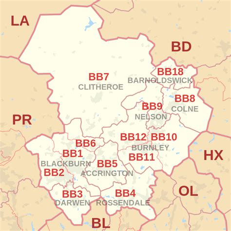 BB Postcode Area - BB1, BB2, BB3, BB4, BB5, BB6, BB7, BB8, BB9 School ...