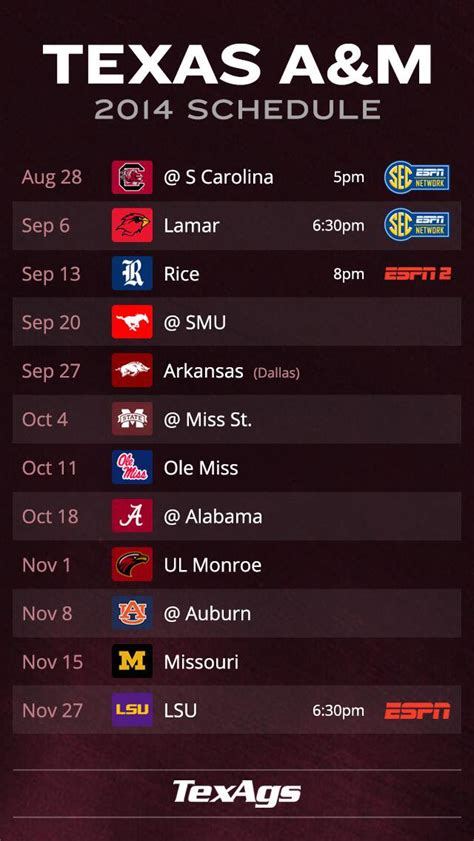 Texas Aggies Football Schedule 2024