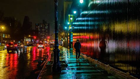 New York City Street Scenes - Rainy Night on the Lower East Side | Rainy night, Rainy city, City ...