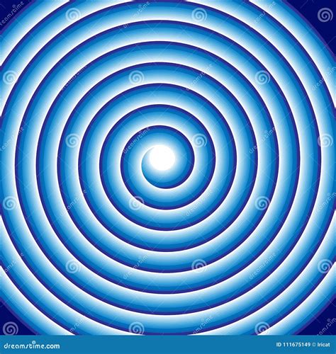 Hypnotic Blue Spiral Abstract Optical Illusion Coil Swirl. Circular Pattern Background of ...