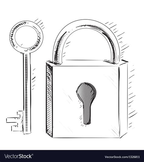 Door lock and key Royalty Free Vector Image - VectorStock