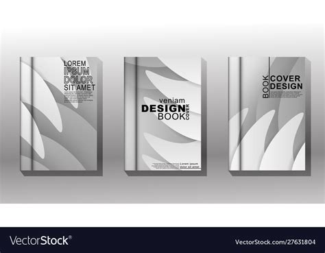 Minimalist book cover design with white gray Vector Image