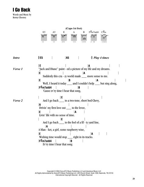 I Go Back by Kenny Chesney - Guitar Chords/Lyrics - Guitar Instructor